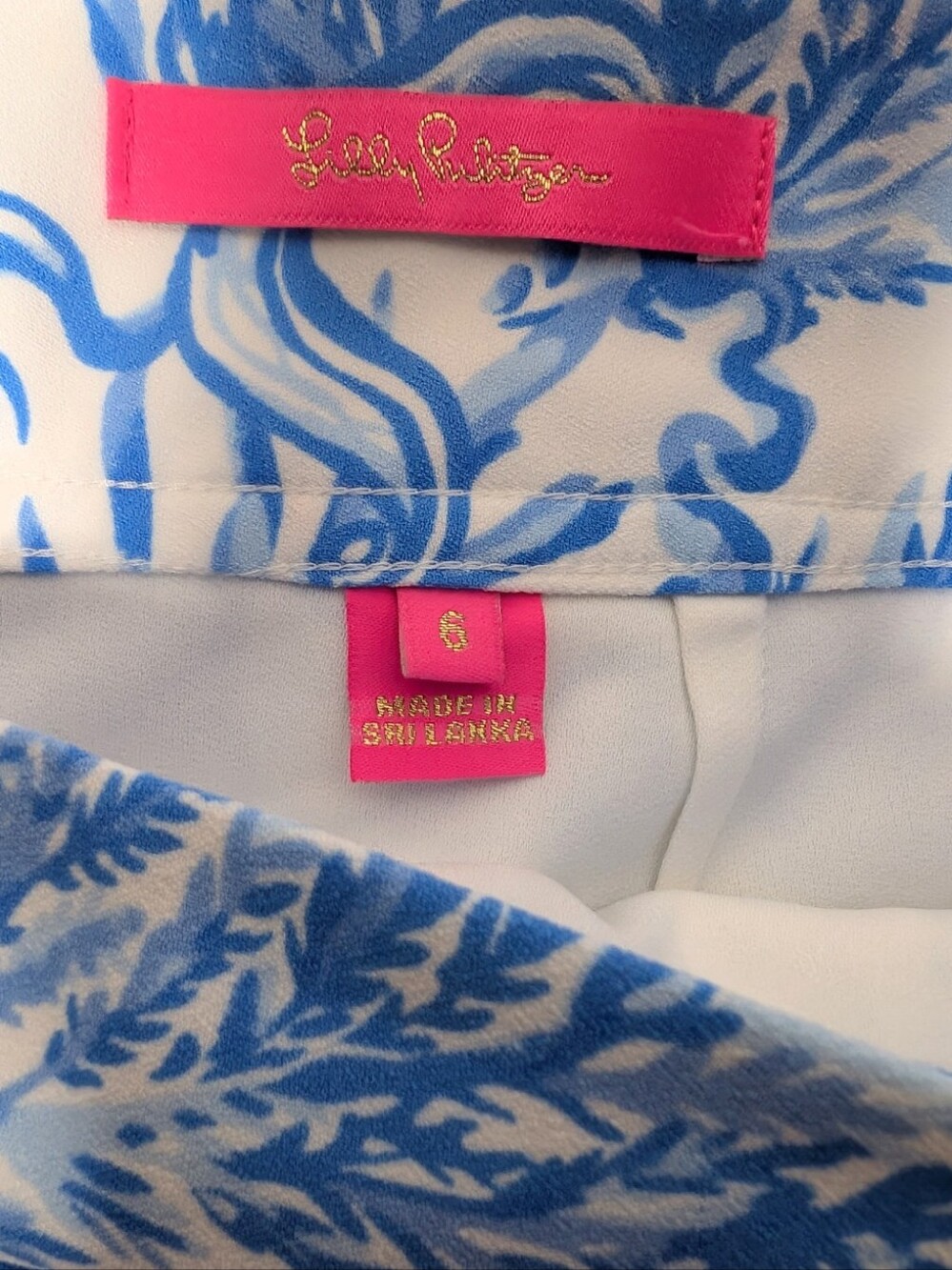 LILLY PULITZER JONAS HIGH WAISTED SKORT RESORT WHITE AQUA LOUNGE BLUE 6 - Picture 5 of 8